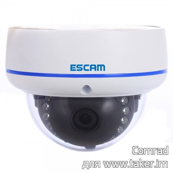Антивандальная купольная IP HD 720p камера Escam Q645R