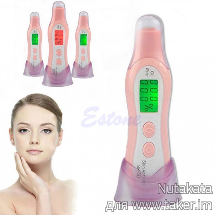 Электронный анализатор состояния кожи Skin Digital Sensor Analyzer Moisture Water Oil Facial Monitor Tester Beauty Spa