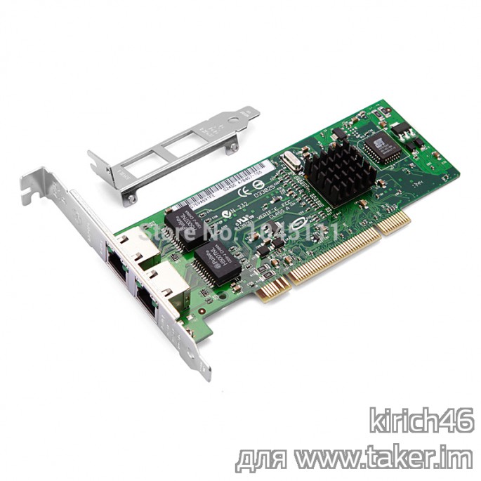 Серверная сетевая PCI карта с двумя портами Gigabit Ethernet