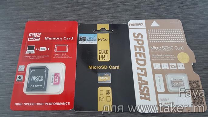 Сравнение трёх 128 Гб MicroSD карт: Netac, Remax и Faster