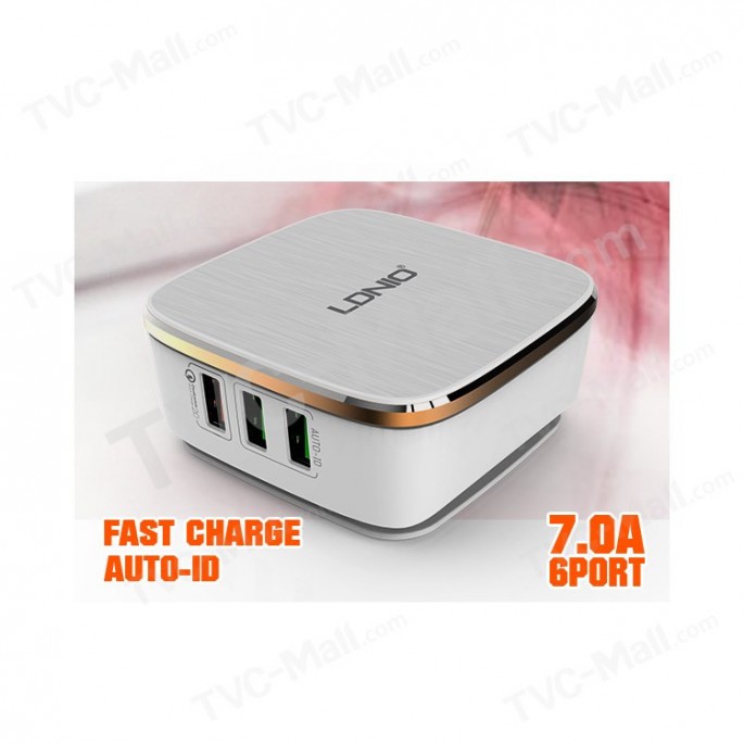 Зарядное устройство LDNIO A6704 на 6 USB портов с поддержкой Quick Charge 2.0