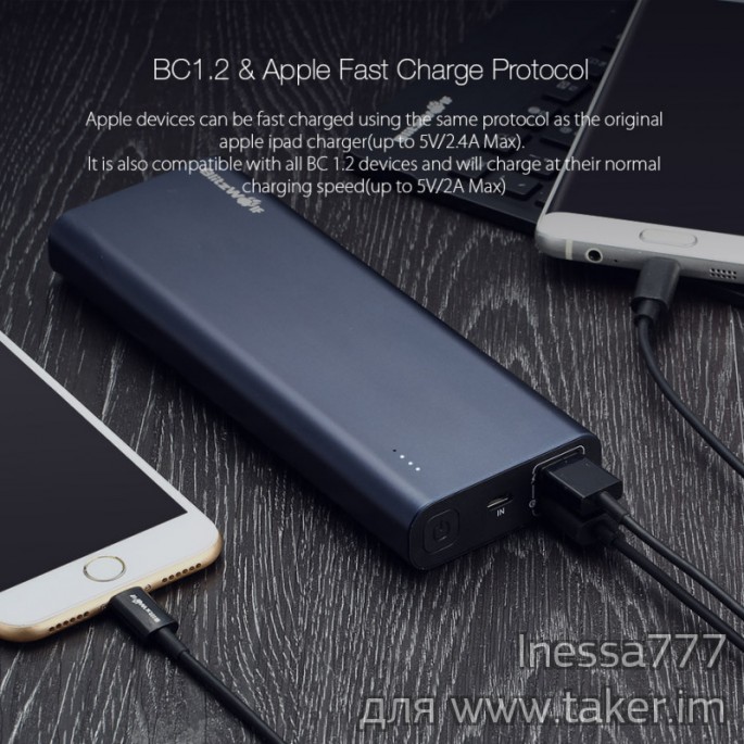 Внешний аккумулятор BlitzWolf BW-P5 15600 mAh QC 3.0 Dual USB