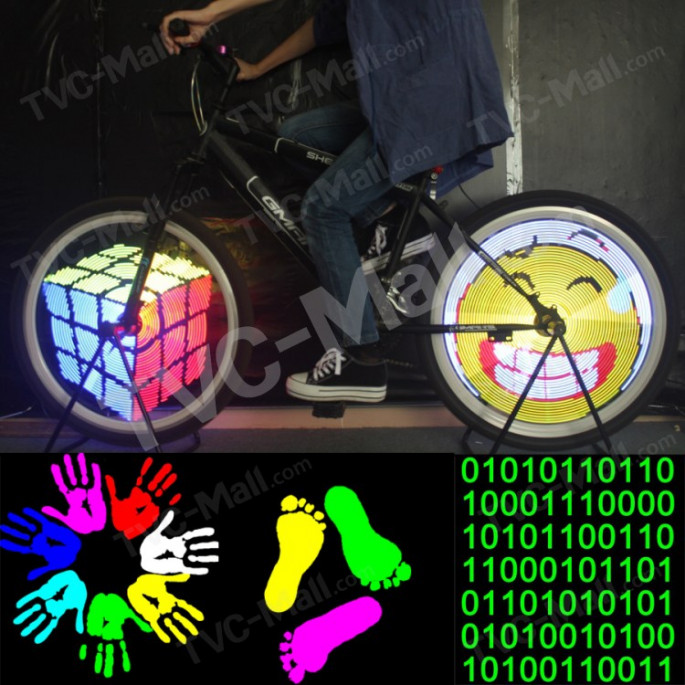 Программируемая подсветка для колёс велосипеда 128 RBG LED