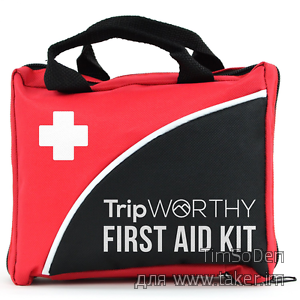 Компактная сумочка-аптечка с содержимым для оказания первой медицинской помощи 