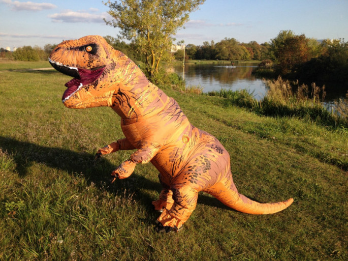 Гигантский надувной костюм динозавра