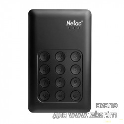 Netac K390. Внешний диск с AES-256 шифрованием (2TB USB 3.0 2,5')