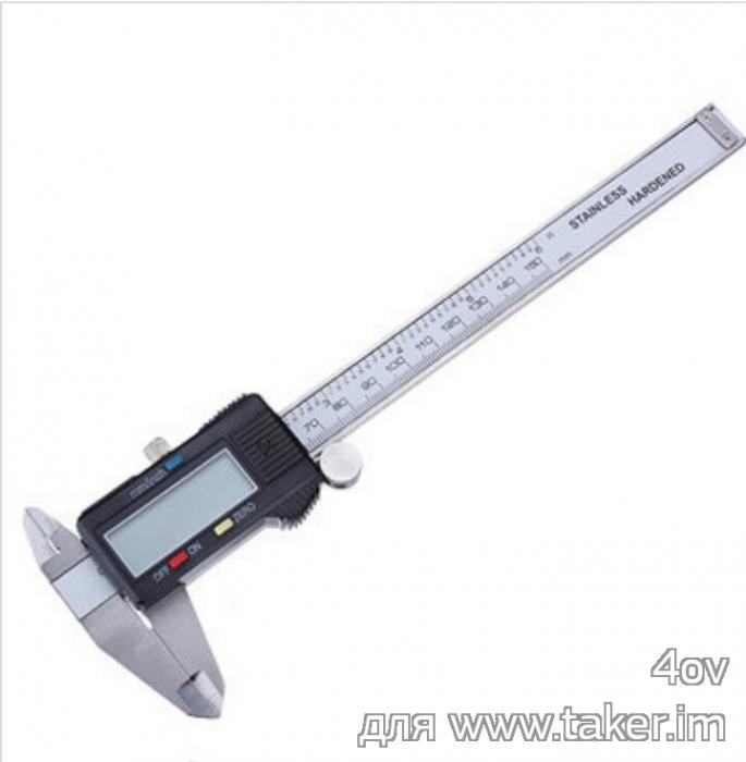 Цифровой штангенциркуль DANIU с металлической шкалой 0-150 мм, глубиномером, нутромером и интерфейсом.
