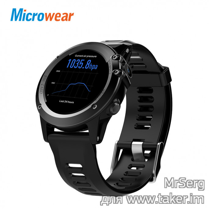 Microwear H1 - достаточно приличные умные часы со сменным ремешком и защитой IP68.