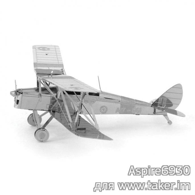 Металлический конструктор - биплан De Havilland Tiger Moth