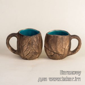 Чашка "Флора" кракле от "TapLap Ceramics" ("Покутська керамика")