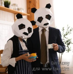 Картонные DIY маски панды - для оооочень терпеливых любителей няшности