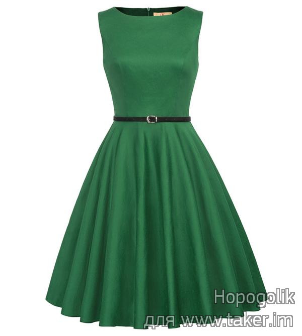 Платье с юбкой солнце-клеш от Grace Karin, цвет зеленый