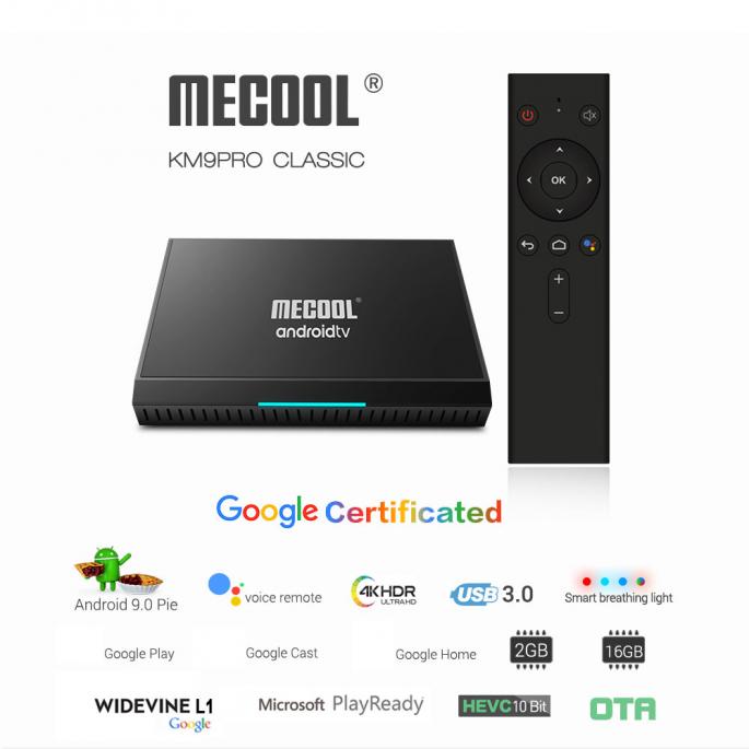 Недорогой ТВ-бокс Mecool KM9Pro Classic с сертификацией Google и голосовым управлением