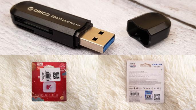 Быстрый кардридер Orico CRS21 с интерфейсом USB 3.0 для быстрой microSD-карты Eaget T1 256 ГБ